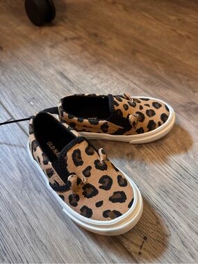 Old Navy Toddler Leopard Print Slip-On Sneakers - Tan & Black